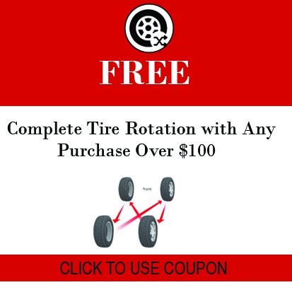 free tire rotation with purchase over $100